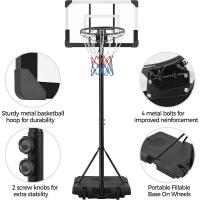 Canasta de Baloncesto para Exteriores/Interiores Altura Ajustable 182-213 cm Canasta Portátil con Ruedas con Base de Plomo para Niños y Adultos Negro/Blanco - details 6