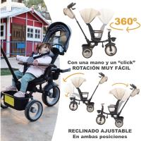 Evolutivo Bebé SAMI Plegable con asiento reclinable y giratorio 360 bicicleta 2 años – carrito bebe, correpasillos juguete, 1-5 años 25kg – Luz, capota extensible y mango parental - details 11