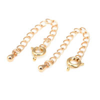 Cadenas de latón de Color dorado de 18K con extremo de gota, cadenas extensibles con cierres redondos de resorte, suministros de joyería Diy de alta calidad para mujer - details 31