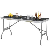 Mesa de jardín plegable, mesa de Camping de aluminio para 6 personas, mesa de fiesta tipo Buffet para Picnic, jardín, Patio, balcón - details 2