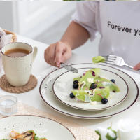 Vancasso-vajilla de cerámica de color crema Navia, juego de 16 piezas con plato de cena, plato de postre, tazón de 800ml, juego de tazas y vajilla - details 6