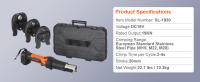 SucceBuy Kit de herramientas de prensa y batería, herramienta de prensado de tuberías eléctricas, 2 baterías de 20 V 2,0 Ah, cargador rápido, estuche de transporte - details 4