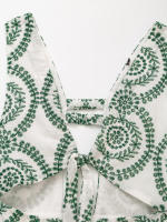 BUNO-2025 nuevo diseño casual elegante para mujer con decoración de lazo estilo europeo americano y vestido bordado hueco - details 2