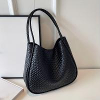 Bolso de hombro tejido de gran capacidad para mujer - Bolso de mano texturizado elegante con cierre magnético y correas fijas, bolso informal elegante de color sólido para ir al trabajo, ir de compras, citas (caqui/marrón claro/verde/negro), accesorio par - details 0