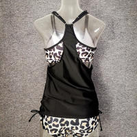 Conjunto de Baño de Estampado de Leopardo de Ajuste Delgado Cubierta Trasera con Pleces - details 30
