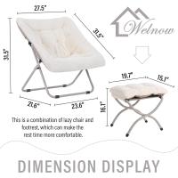 Silla de Comedor Grande y Plegable de Piel Sintética Suave Diseño de Luna para Dormitorio, Sala de Estar, Habitación - details 2