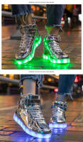 Zapatillas de tenis con luces LED para niños, zapatos de alta calidad con cargador USB, zapatillas luminosas de moda para niños - details 16