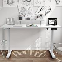 Escritorio de pie Ajustable en Altura con estantes para Monitor 140x60cm Escritorio de pie eléctrico Ajustable en Altura Estante de Almacenamiento Home Office Tablero de Empalce Blanco - details 7