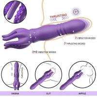Empaque privado Masajeador de glande masculino sexy con 3 modos de empuje y 9 modos de vibración, entrenador de retardo, vibrador, masturbador de clímax oral, juguetes sexuales para hombres - details 1