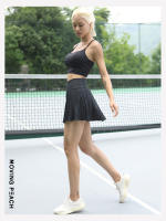 Falda de tenis de melocotón móvil para mujer, falda de Yoga de golf, Falda plisada ligera de tiro alto, falda de bádminton con bolsillos AKC - details 20