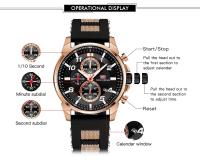 Reloj de cuarzo a la moda para hombre: reloj de pulsera luminoso multifunción resistente al agua para uso diario, de negocios y al aire libre - details 3