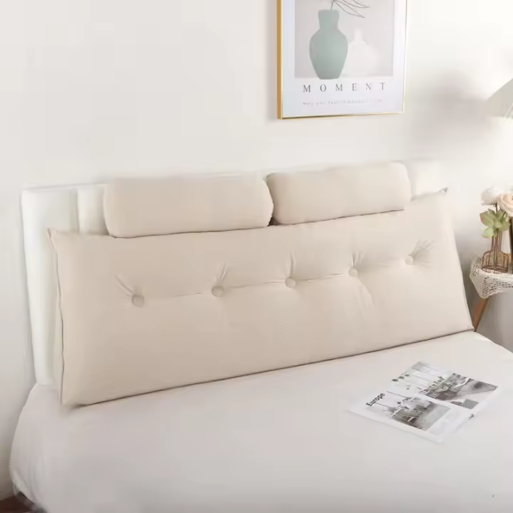 Almohadilla grande Triangular para cabecera, reposacabezas de cuña, almohada de lectura, respaldo, soporte de posicionamiento, cojín con funda extraíble - 1