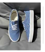 Zapatos clásicos bajos de cuadros azules, lo mismo para hombres y mujeres, tendencia deportiva de pareja, zapatos casuales transpirables y versátiles - details 8
