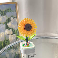Bloques de construcción en maceta de flores eternas para niños, juego de juguetes creativos, decoración de mesa, regalo de Navidad de vacaciones - details 6