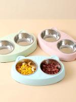 Bandeja de Comida para Mascotas Macaron Doble Bol para Perros, Gatos y Cachorros - details 0