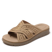Sandalias plateadas para mujer con suela de diamantes de imitación, moda versátil para exteriores - details 2