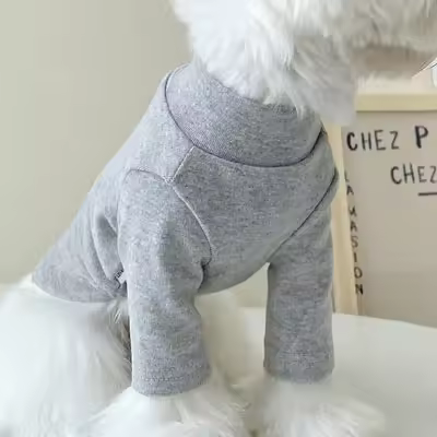 Ropa Suave para Mascotas Camiseta para Perros, Sudadera, Suéter de Cuello Alto 5 Tamaños - 1