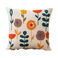 Funda de Almohada Bordada con Flores 45x45cm Estampado Moderno Ideal para el Hogar - details 0