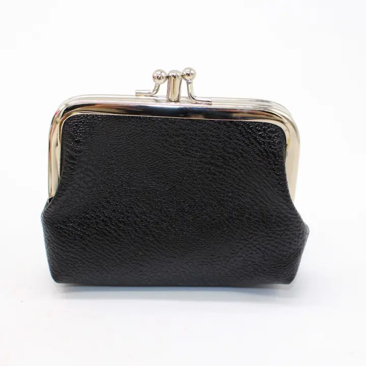 Monedero de doble capa de estilo coreano para hombre, monedero Simple de PU, Color sólido, tarjetero, bolsa de almacenamiento, carteras, bolso de embrague corto - 1