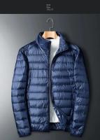 Chaqueta holgada de plumas de ganso blanco, chaqueta ligera con capucha, cuello alto para hombre, corte ajustado con capucha juvenil - details 7