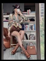 Botas vaqueras Retro con bordado occidental para mujer, botas de caballero de tacón grueso, talla grande, europeas y americanas, 2025 - details 5