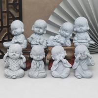 Estatua de piedra de Buda, monjes budista pequeño, figuritas de budismo tibetano, adorno de jardín Zen, meditación, decoración del acuario del hogar - details 0
