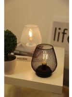 Juego de 2 lámparas de mesa con forma de jaula de metal que funcionan con pilas, luz decorativa inalámbrica con bombilla LED estilo Edison para dormitorio, hogar, bodas, fiestas - details 2