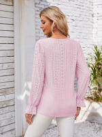Ropa de calle informal elegante para mujer, camisetas lisas para mujer, ropa de moda para mujer, camisas Vintage para mujer, Top de primavera - details 18