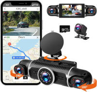 Camara de Tablero 4 Canales Cámara de Coche Trasera y Delantera con Tarjeta de 64GB, WiFi Incorporado, Grabación de 360 Grados - details 0
