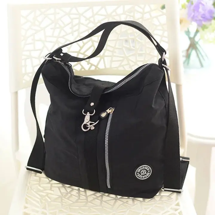 Mochila multifuncional 3 en 1 para mujer, bolsa de hombro de tejido de nylon, bolsa de la compra reutilizable, bolsa de viaje cruzada, bandolera, mochila escolar para estudiantes, informal - 1