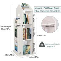 Estantería giratoria de 3 niveles con forma de castillo para niños, color blanco, estantería de almacenamiento para libros, juegos, juguetes, sala de juegos, dormitorio - details 1
