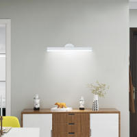 Goeco-Lámpara LED de Pared Giratoria Moderna, 12W Aplique de Pared de Estilo Nórdico, 6500K/3000K Luz Blanca Fría/Caliente, Iluminación Interior de Luz Nocturna para Pasillo, Balcón, Escalera, Dormitorio, 220V, Blanco, 38*10*6CM, 426LM - details 3