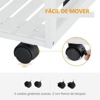 Carrito de Cocina Multiusos con Ruedas Ideal para Baño Dormitorio Estantería de Madera 70x37x85cm - details 3