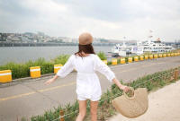 Bolsos de paja con forma de luna para mujer, bolso de mimbre tejido Vintage hecho a mano, ideal para playa, Verano - details 10