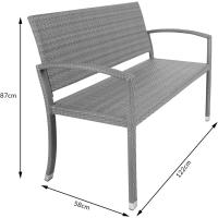 Mueble de Terraza Exterior Terraza 2 Sillas Poliratán Resistente a la Intemperie 320Kg Negro - details 9