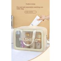 Bolsa De Maquillaje Portátil De Gran Capacidad Para Viajes Y Fitness Separación Seco-Mojo Bolsa De Almacenamiento Para Toallitas Y Artículos De Higiene - details 1