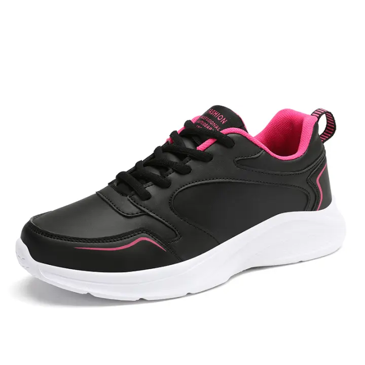 Zapatillas de deporte de cuero para mujer, zapatos deportivos ultraligeros de talla grande, primavera y otoño - 1