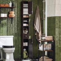 Mueble de Baño de Alto Estante Estanterías con 2 Puertas y Cajón Blanco Tamaño 20x20x180cm - details 83