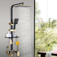 Moderno Ajustable Altura Grifo de Ducha de Cobre Juego de Cabezal de Lluvia para Baño con 3 Modos de Rociado Mejoras del Hogar Herramientas - details 1