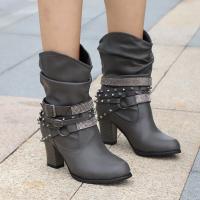 Nueva llegada botas martin para mujer moda tacones altos botas cortas zapatos femeninos - details 2