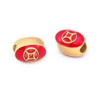 Pulseras de Brass Dorado Mate 4PCS Grande Agujero Abalorios para Hacer Joyas DIY - details 5