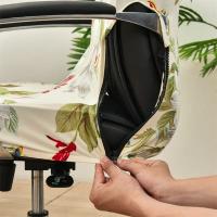 Funda elástica para silla de oficina, funda elástica geométrica para asiento de juegos, lavable, antideslizante, giratoria, para silla de ordenador, 1 ud. - details 2