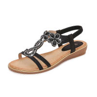 Sandalia Primavera 2025 Nuevas sandalias de mujer grandes con diamantes de agua planos y cabeza redonda - details 1