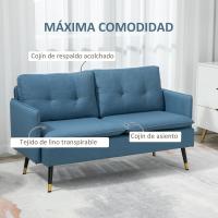 Sofá Moderno de 2 Plazas Sofá de Sala con Tapiz de Poliéster, 4 Almohadillas y Patas de Acero - details 30