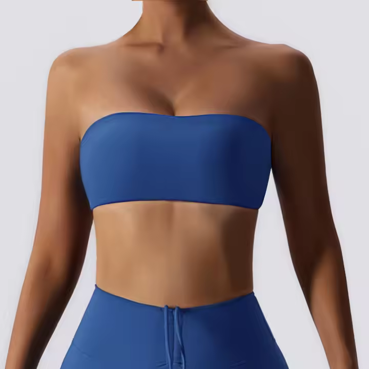Sujetador deportivo para mujer en color piel anti-deslumbramiento con forro de nylon entretela de fitness ajustado manga larga secado rápido vestido de nylon - 1