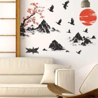 Pegatinas de Pared de Paisaje Chino Estilo Decoración de Fondo de Sofá de Sala de Estar - details 3
