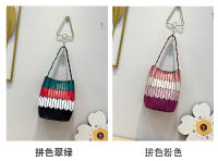 Nuevo bolso de cesta de verduras con diamantes geométricos, bolso de cubo de color de contraste de moda, bolso versátil para mujer. - details 4