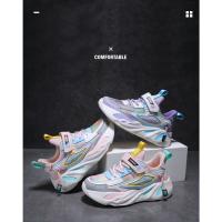 Zapatos de marca para niños, zapatillas de deporte para niñas, zapatos deportivos transpirables para niños, zapatillas de tenis cómodas informales de color rosa a la moda para uso diario - details 5