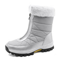 Botas largas de algodón para mujer, nueva moda informal, tela de paraguas apilada, calidez y espesor en moda de invierno, tela, - details 2