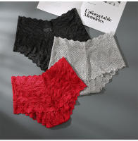 Bragas Sexys de Encaje para Mujer, Ropa Interior Cómoda, Lencería Sólida Calada, Interior de Cintura Media, Color Sólido, XXXL - details 8